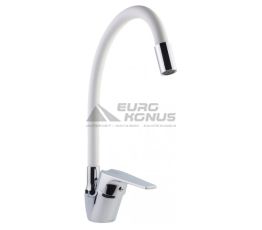 KRONER Смеситель для кухни однорычажный с гибким изливом KRM Odra-C032WHI (CV021173)