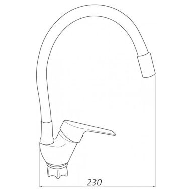 KRONER Смеситель для кухни однорычажный с гибким изливом KRM Odra-C032BLK (CV021167)
