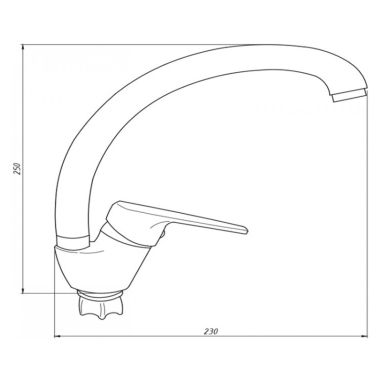 KRONER Смеситель для кухни однорычажный KRM Odra-W035 (CV021262)