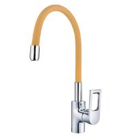 MIXXUS Смеситель для кухни однорычажный с гибким изливом Premium Rainbow 025 Orange гайка