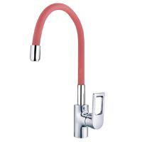 MIXXUS Смеситель для кухни однорычажный с гибким изливом Premium Rainbow 025 Red гайка