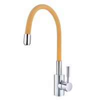 MIXXUS Смеситель для кухни однорычажный с гибким изливом Premium Rainbow 027 Orange гайка