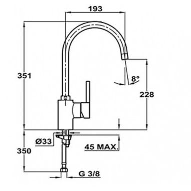 TEKA Смеситель для кухни однорычажный ARK 915 (Alaior-XL H) (239151200)