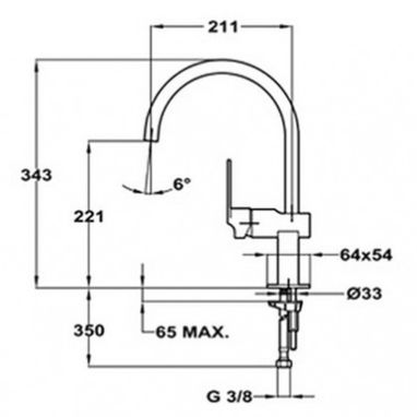 TEKA Смеситель для кухни однорычажный Cuadro H (MZ) (38911502)