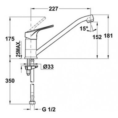 TEKA Смеситель для кухни однорычажный MTP 913 (MT Plus L) (469130210) 469130200