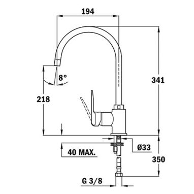 TEKA Смеситель для кухни однорычажный SP 995 (55995020CN)