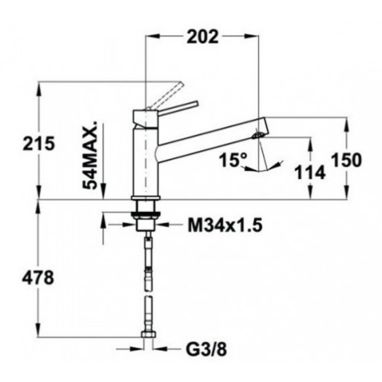 TEKA Смеситель для кухни однорычажный INX 919 (Inox L1) (749190310)