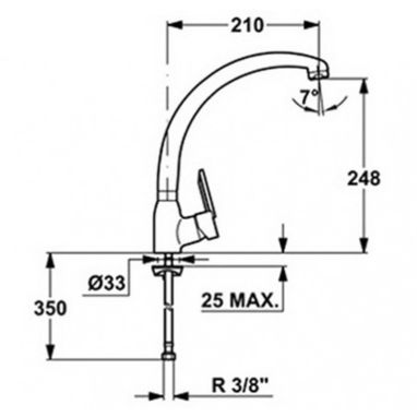 TEKA Смеситель для кухни однорычажный MN (MF-2 Forum H) (81911462) 8191462