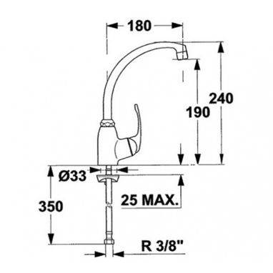 TEKA Смеситель для кухни однорычажный MT H (MB2 914) (96911402)