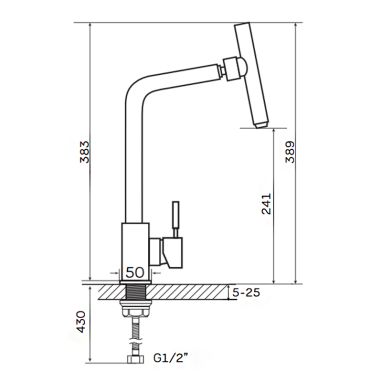 ZERIX Смеситель для кухни однорычажный с подвижным аэратором LR4998-5 (LL1032)