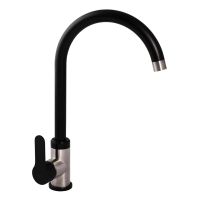 ZERIX Смеситель для кухни однорычажный LR74105B Нерж/Black (LL1206)