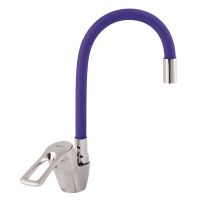 ZERIX Смеситель для кухни однорычажный с гибким изливом YUB 181 Chrome/Purple (ZX0432)