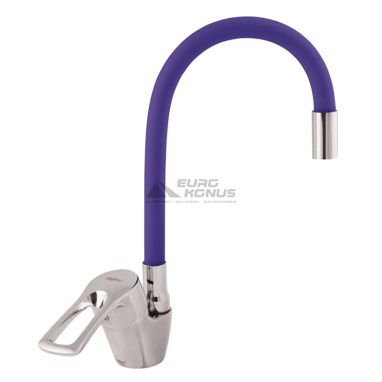 ZERIX Смеситель для кухни однорычажный с гибким изливом YUB 181 Chrome/Purple (ZX0432)