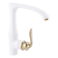 ZERIX Смеситель для кухни однорычажный Z40219-7 White/Gold (ZX0491)