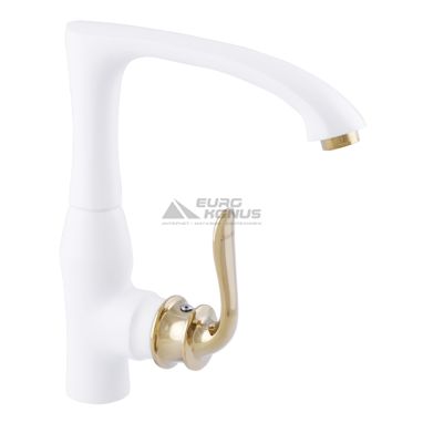 ZERIX Смеситель для кухни однорычажный Z40219-7 White/Gold (ZX0491)
