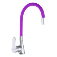 ZERIX Смеситель для кухни однорычажный с гибким изливом SOP7 146 Chrome/Purple (ZX2658)