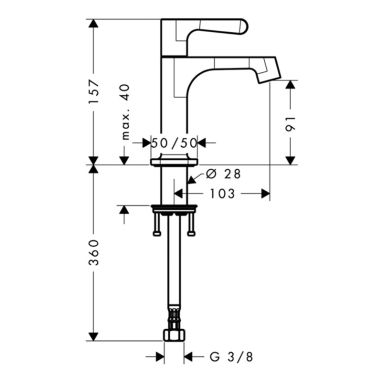 AXOR Кран для раковины (моно) Citterio M (34130000)