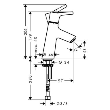 HANSGROHE Кран для раковины (моно) Talis S (72017000)