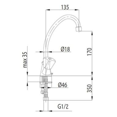ARMATURA Смеситель для умывальника двухвентильный Standard (302-314-00)
