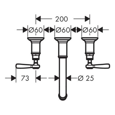 AXOR Внешняя часть смесителя двухвентильного для умывальника Montreux (16534000)