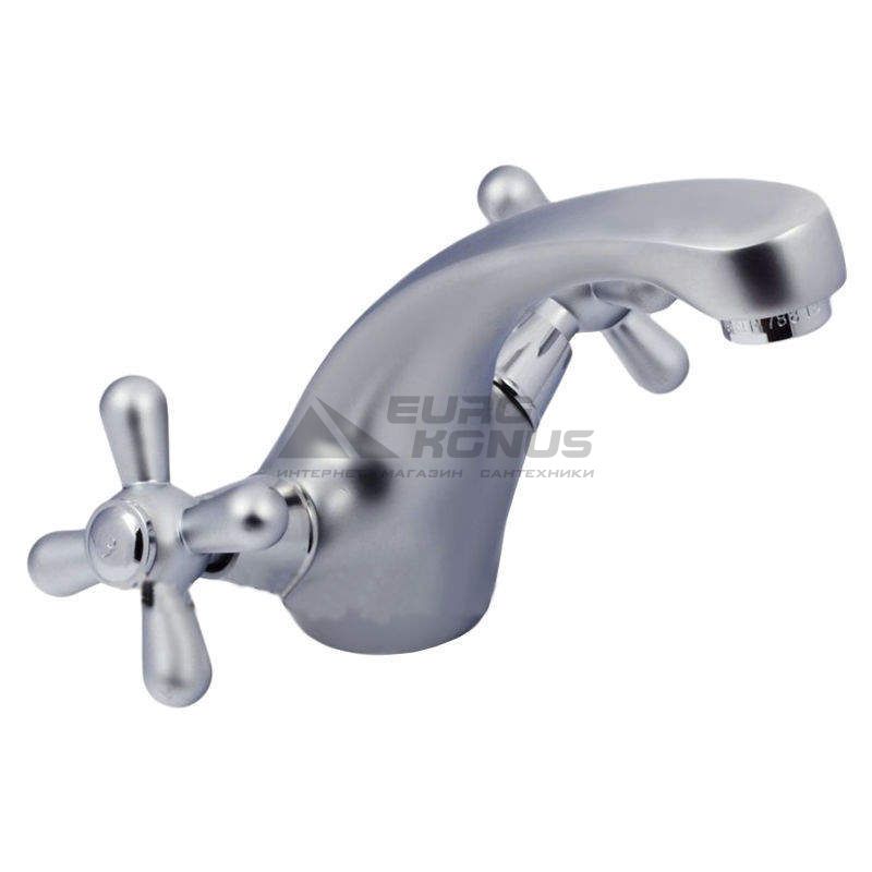HAIBA Смеситель для умывальника двухвентильный Dominox 161 Satin (HB0072)