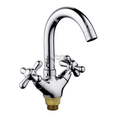 HAIBA Смеситель для умывальника двухвентильный Dominox 274 керамика/гайка (HB0088)