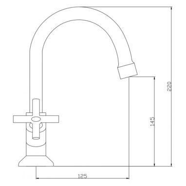 KRONER Смеситель для умывальника двухвентильный KRM Aller-C010 (CV012063)