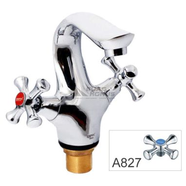 ZERIX Смеситель для умывальника двухвентильный MED-A 827 (ZX0202)