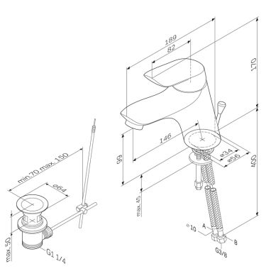 AM.PM Смеситель для умывальника однорычажный Bliss L (F5382164)