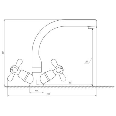 GLOBUS LUX Смеситель для умывальника двухвентильный GB-SHARM-0104-06