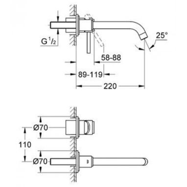 GROHE Внешняя часть смесителя однорычажного для умывальника Atrio (19918000)
