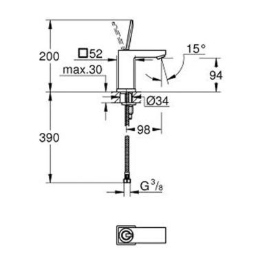 GROHE Смеситель для умывальника однорычажный Eurocube Joy (23656000)