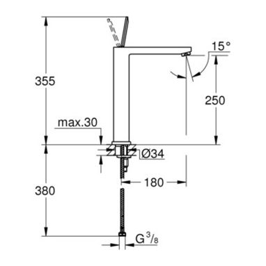 GROHE Смеситель для умывальника однорычажный Eurocube Joy (23661000)
