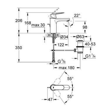 GROHE Смеситель для умывальника однорычажный Eurosmart Cosmopolitan (23325000)