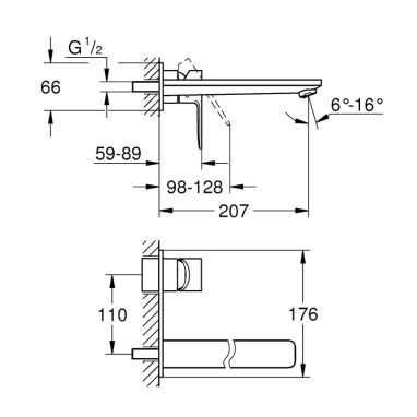 GROHE Внешняя часть смесителя однорычажного для умывальника LINEARE (23444001)