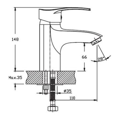 HAIBA Смеситель для умывальника однорычажный Onix 001 (HB0319)