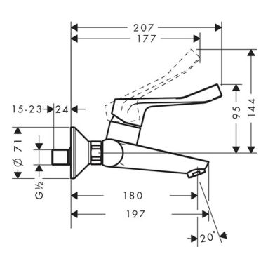 HANSGROHE Смеситель для умывальника однорычажный Focus Care (31913000)