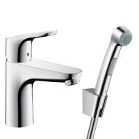 HANSGROHE Смеситель для умывальника однорычажный с гигиеническим душем Focus (31927000)