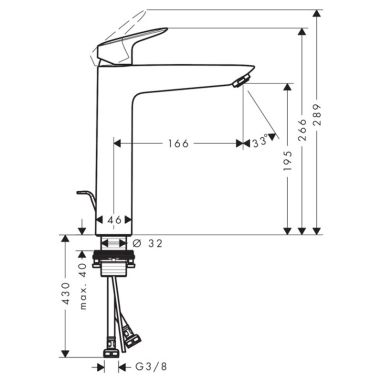 HANSGROHE Смеситель для умывальника однорычажный Logis (71090000)