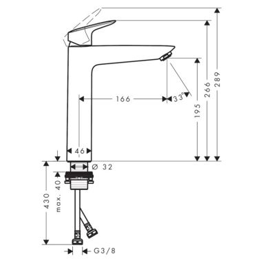 HANSGROHE Смеситель для умывальника однорычажный Logis (71091000)