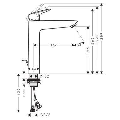 HANSGROHE Смеситель для умывальника однорычажный Logis (71095000)
