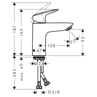 HANSGROHE Смеситель для умывальника однорычажный Logis (71103000)