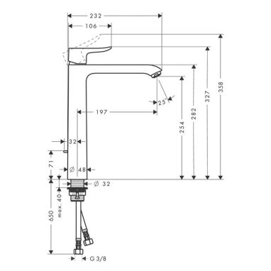 HANSGROHE Смеситель для умывальника однорычажный Metris (31082000)