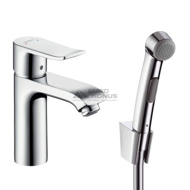 HANSGROHE Смеситель для умывальника однорычажный с гигиеническим душем Metris (31285000)