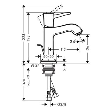 HANSGROHE Смеситель для умывальника однорычажный Metropol Classic (31300090)