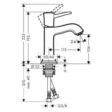HANSGROHE Смеситель для умывальника однорычажный Metropol Classic (31301000)