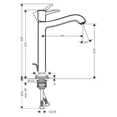 HANSGROHE Смеситель для умывальника однорычажный Metropol Classic (31303090)