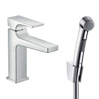 HANSGROHE Смеситель для умывальника однорычажный с гигиеническим душем Metropol (32522000)