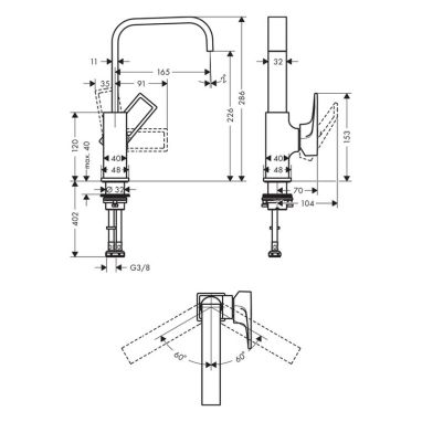 HANSGROHE Смеситель для умывальника однорычажный Metropol (74511000)