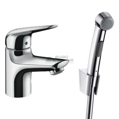 HANSGROHE Смеситель для умывальника однорычажный с гигиеническим душем Novus (71144000)